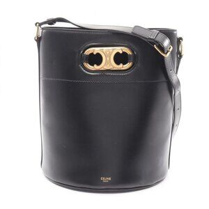 Celine Shoulder Bag Maillon Bucket Triomphe Black Leather Maillon Triomphe
